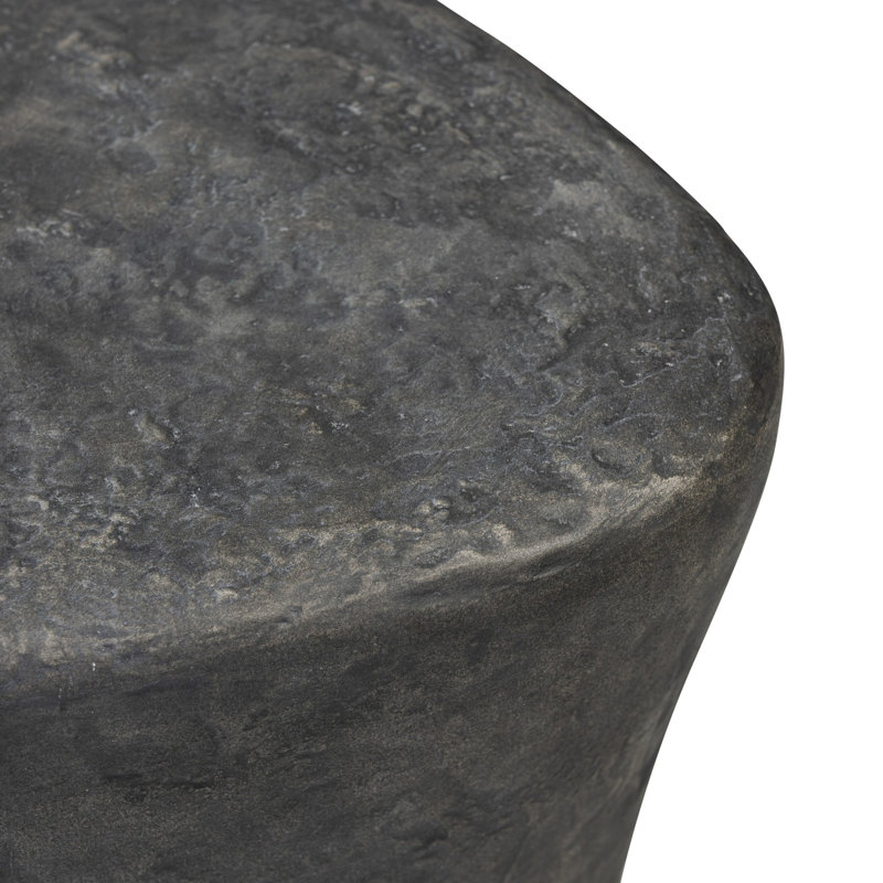 Bomba Tall End Table-Textured Black Concrete