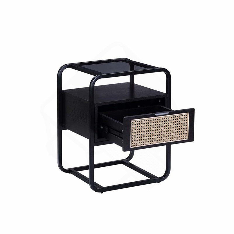 Table d'appoint en métal avec finition noire