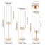 Ensemble de 3 porte-bougies ouragan or avec manchons en verre - Centre de table chandelier haut pour mariage et décoration intérieure