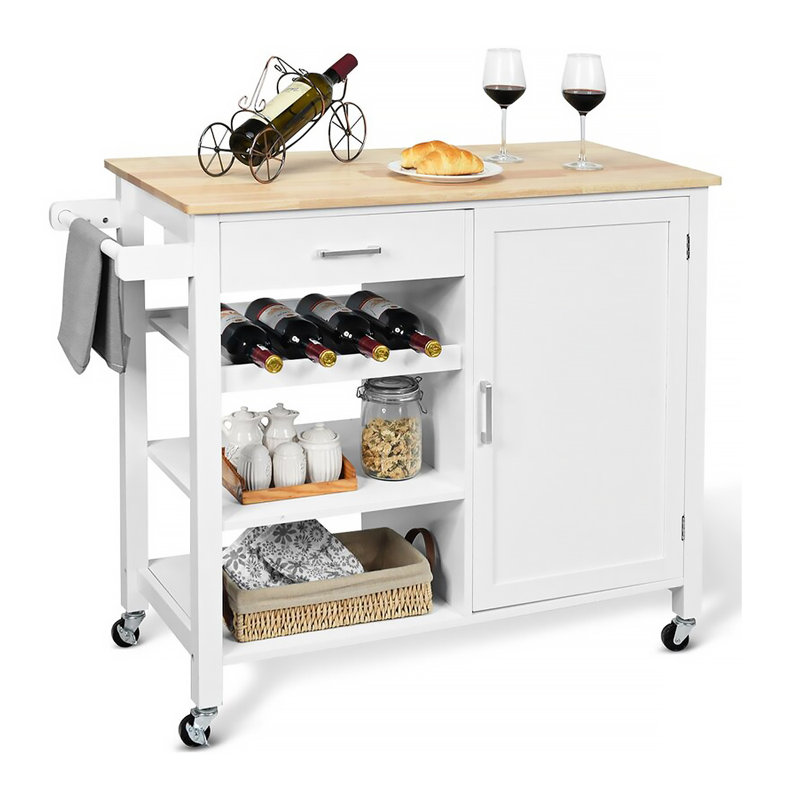 Chariot de cuisine à roulettes et polyvalent, H 33,5 po x l 39,4 po x P 19,7 po