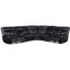 Canapé modulaire en cuir noir à double puissance avec capitonnage à grille moderne et porte-gobelets amovibles pour la console