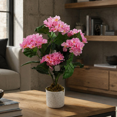 Plastic, Silk Eucalyptus Arrangement in Pot