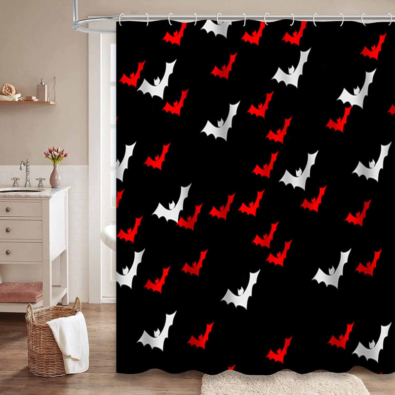 Rideau de douche «Happy Halloween Art» avec 12 crochets, L 72 po x l 78 po
