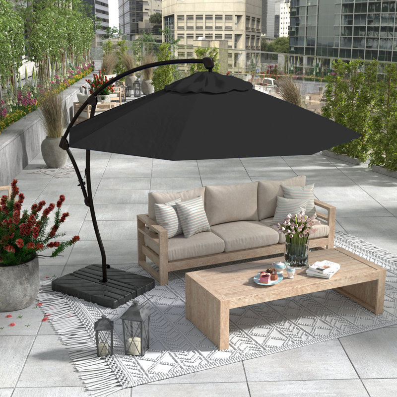 Jiles 108'' Cantilever Umbrella, Black Performance