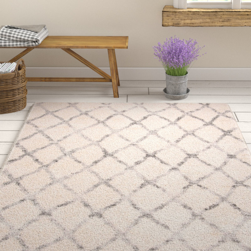 Tapis géométrique à poils longs 200 po Nowakowski, Rectangle 10 pi x 14 pi
