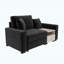Canapé modulaire moderne de 63,2 po avec accoudoirs de rangement et console centrale pour le salon, noir-1665544271-1665544270