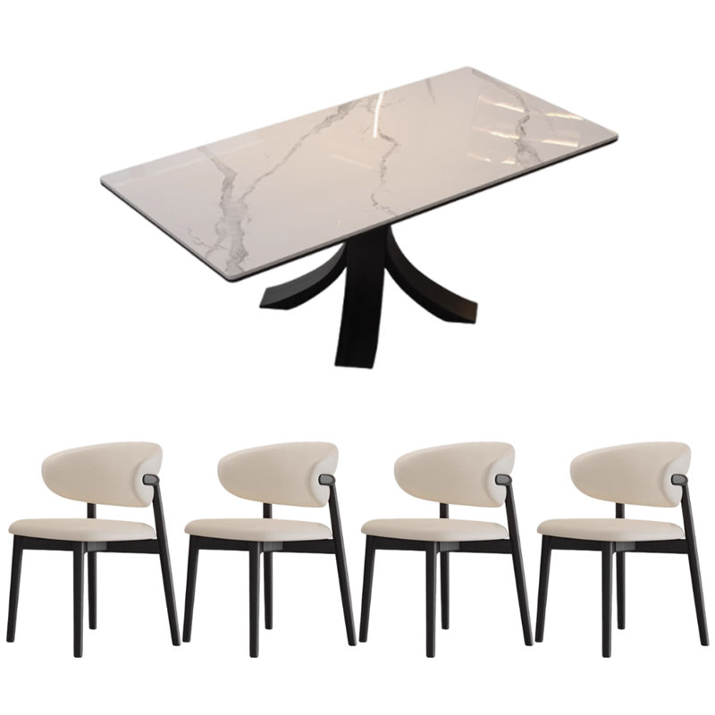 Ensemble de table de salle à manger Modern Rock, H 29,52 po x L 55,11 po x l 31,49 po