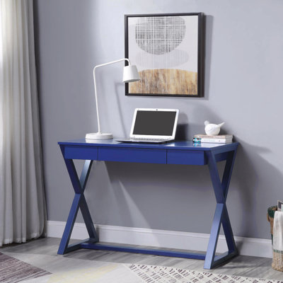 Rectangular Writing Desk With 1 Drawer, Twilight Blue