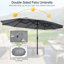 Parasol de marché rectangulaire 15 pi x 9 pi avec manivelle et base Gerardi-1466642112