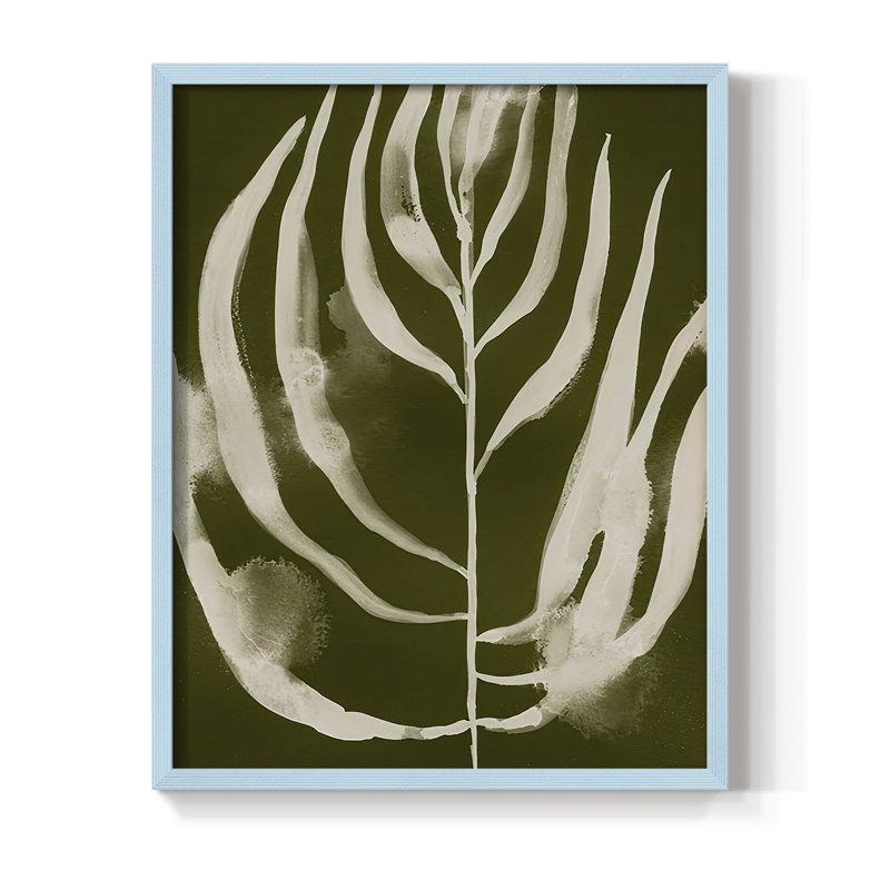 «Organic Bloom IV», reproduction encadrée - bois massif, H 15 po x l 12 po, Bleu