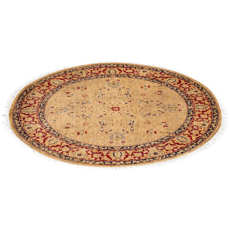 Overdyed Hand-Knotted Wool Modern-Contemporary Gold Area Rug 3' 1" x 3' 1"