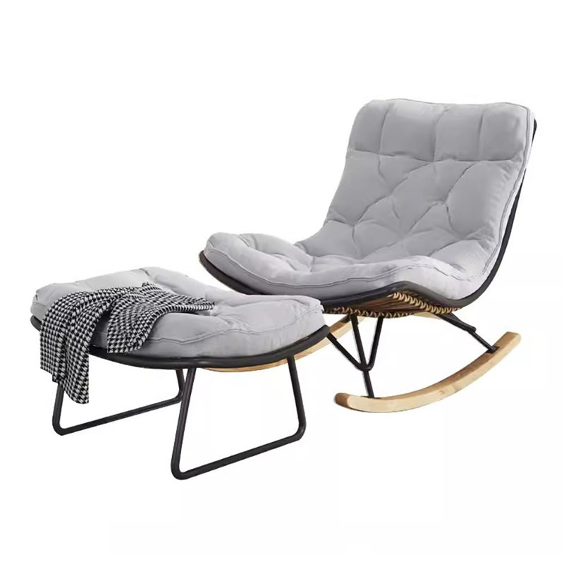 Chaise berçante simple et décontractée moderne, Gris
