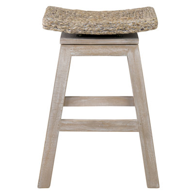 Geneieve Swivel Counter Stool with Solid Wood Frame