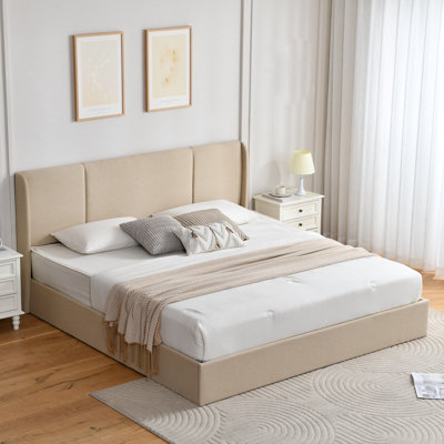 Juanetta Hydraulic Lift Up Storage Wingback Upholstered Platform Bed
