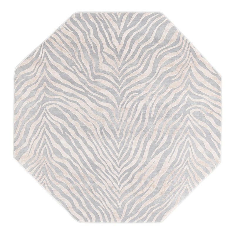 Tatte Animal Print Indoor Rug, Octagon 5'3" x 5'3"