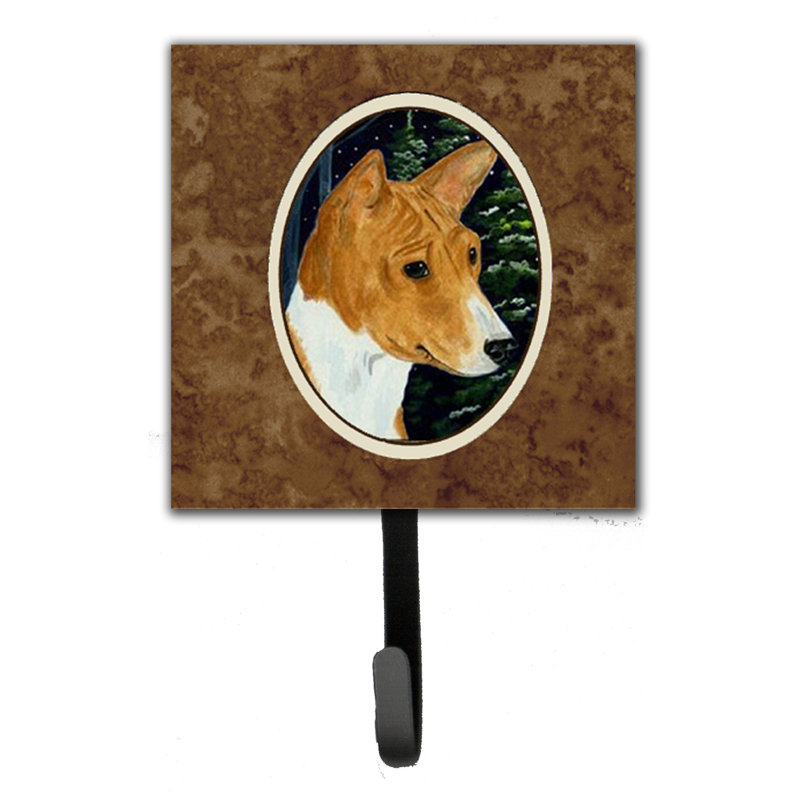 Porte-laisse basenji et crochet mural