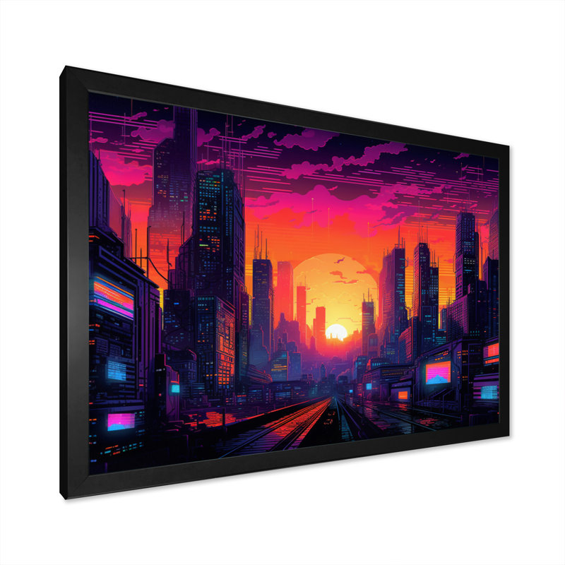 Los Angeles City of Angels I sur impression sur toile, H 30 po x l 40 po x P 1,5 po, Cadre photo noir