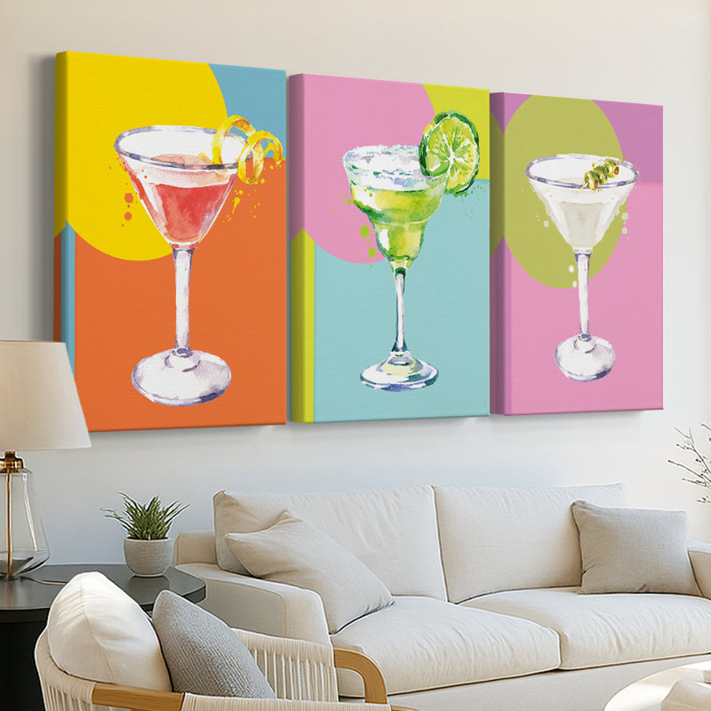 Cosmo  -Custom Wrapped Gallery Canvas - 3 Pieces, 36" H x 72" W