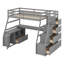 Lit mezzanine avec tiroirs, tablettes et bureau-1193084903