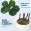 Figuier artificiel 7 pi en pot blanc, plante artificielle réaliste avec branches réglables-129052914