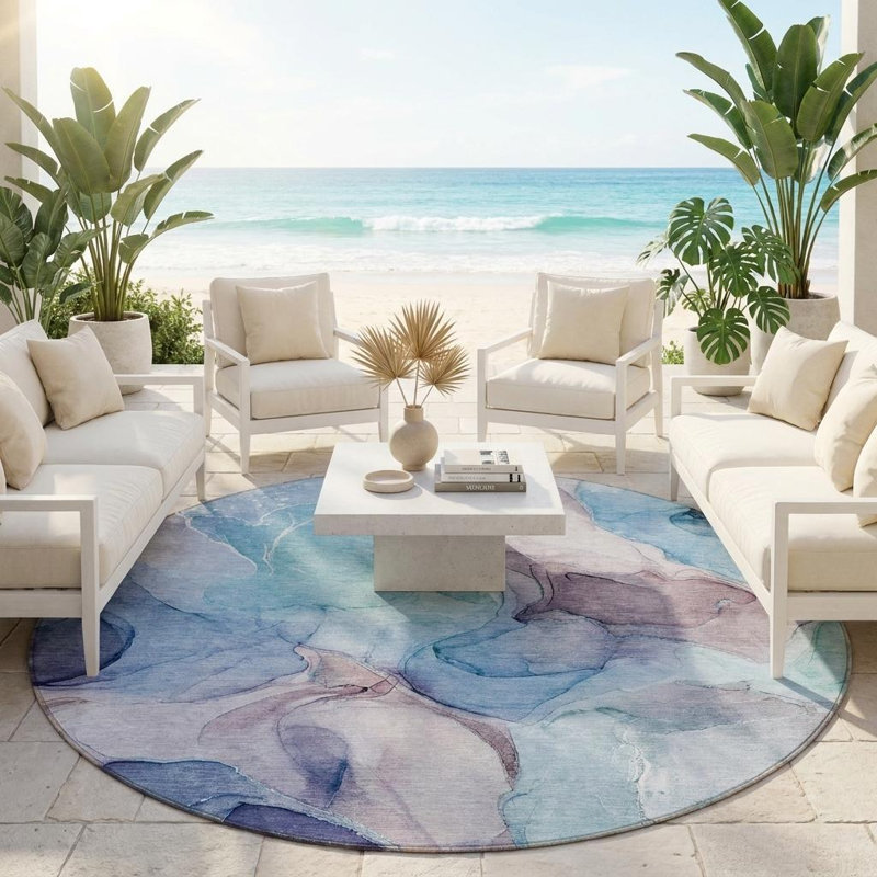 Tapis d'intérieur rond 8 po