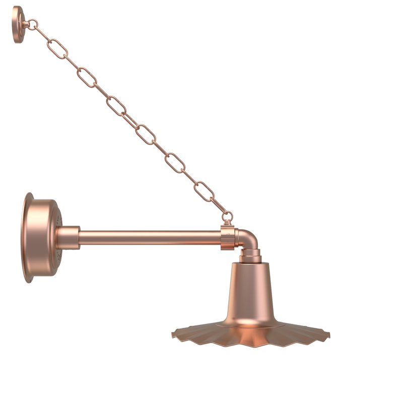Iris LED Wall Light, 7.5" H x 12" W x 12" D, Solid Copper