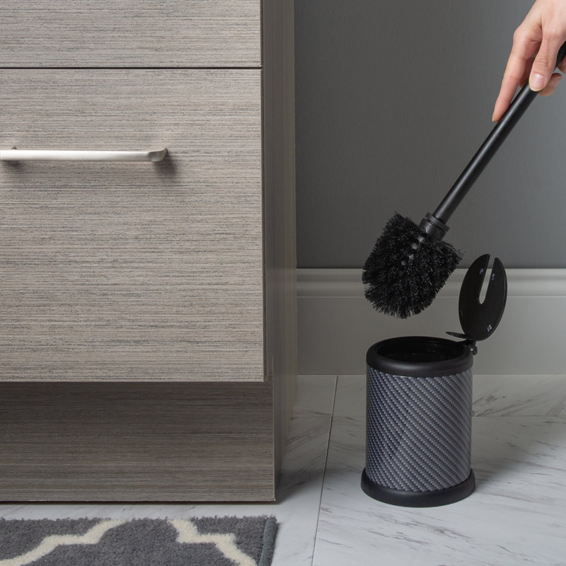 Brosse de toilette sur pied et porte-14,75 in. h, Carbone