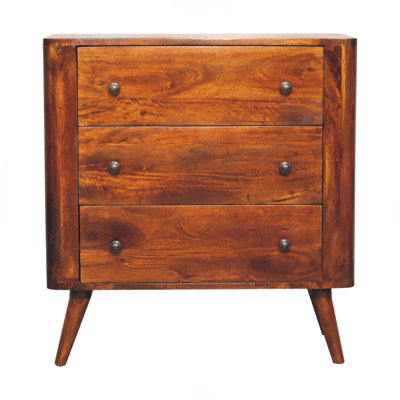 Solid Wood Bera Chest, 3 Drawers, Brown