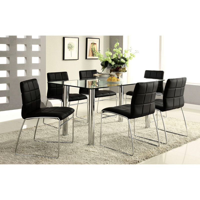 Chaises d'appoint noires avec pieds pour la salle à manger, pieds 2 pièces, contemporain 2