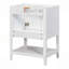 Base de meuble-lavabo 24 po seulement, structure en bois massif, armoire de rangement avec portes et tablette ouverte