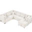 Canapé modulaire 108,6 po beige avec lit, rangement et prise électrique, 5 ports de charge en forme de U-1312852675