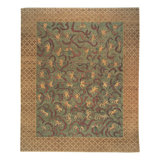 Samarkand Wool Floral Area Rug in Brown/Green