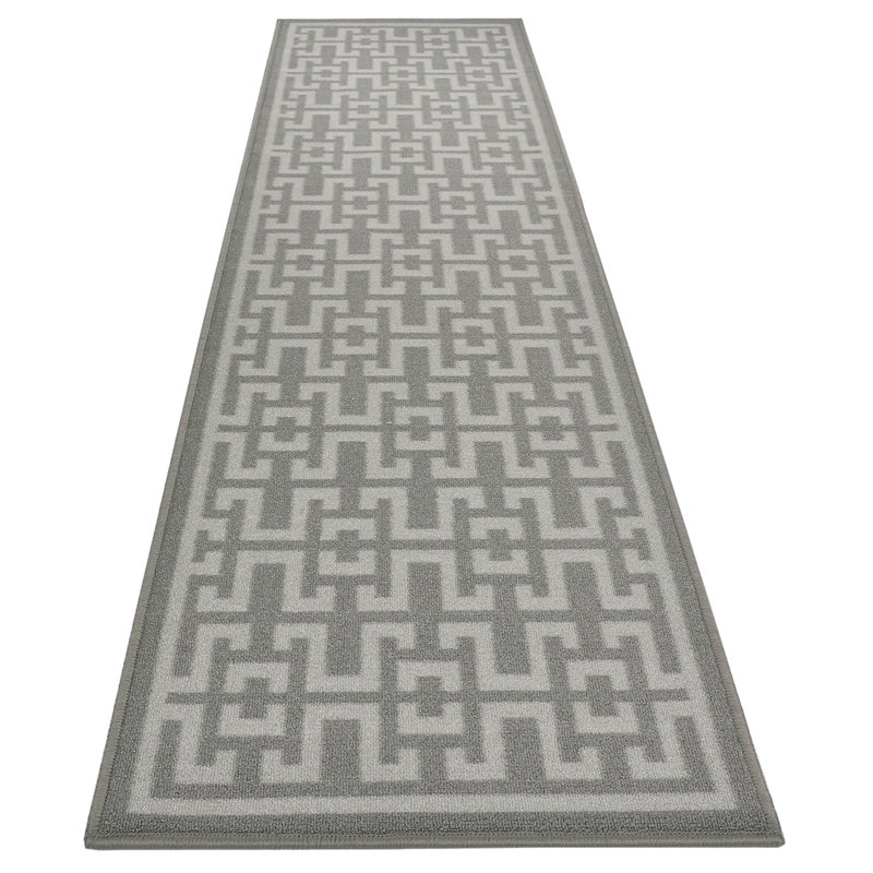 Tapis de couloir antidérapant tout-en-un Greek Key