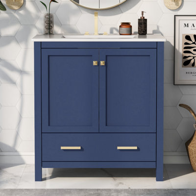 Ensemble de meuble-lavabo simple 18,3 po avec plateau en céramique Stokley