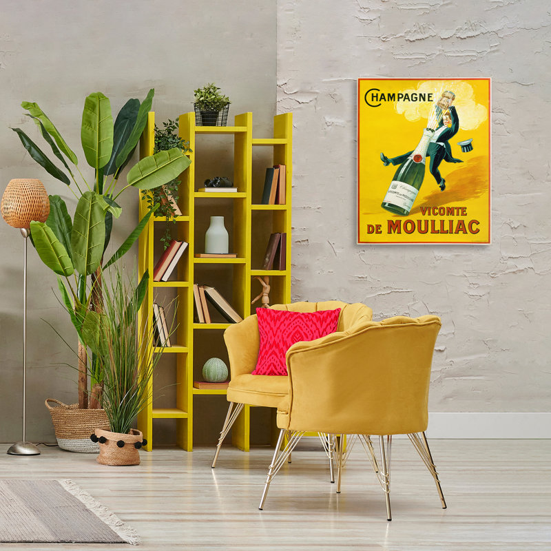 "Bold Yellow Champagne", impression sur toile par Marcus Jules, H 30 po x l 24 po