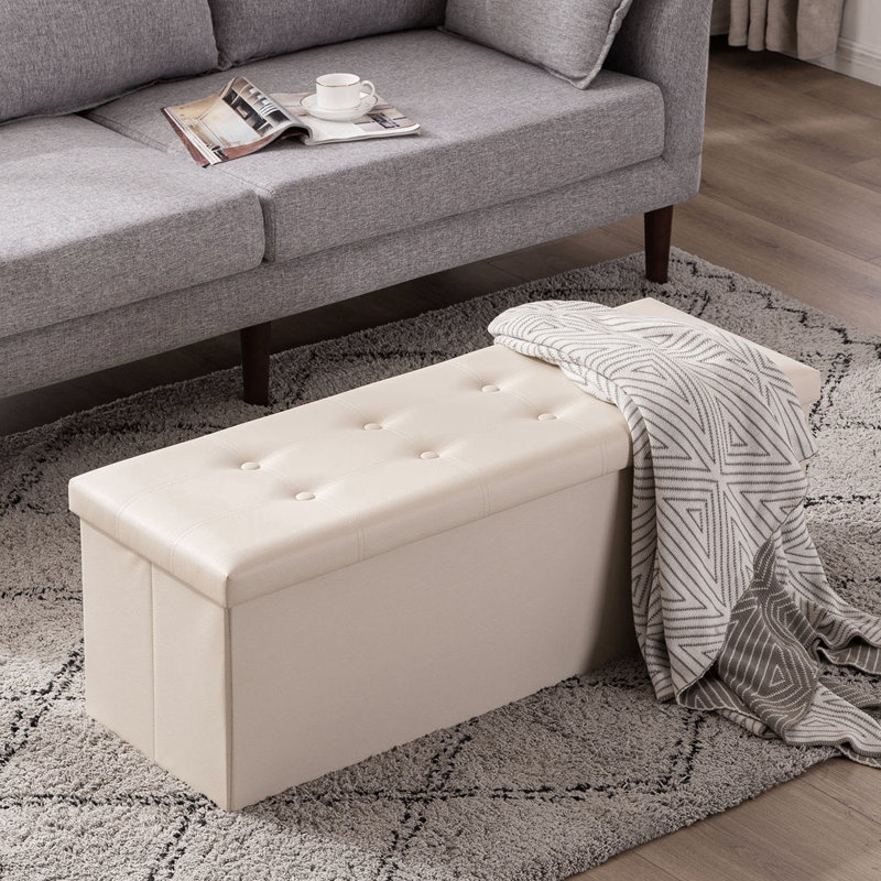 Banc de rangement en similicuir