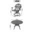 Ensemble de salle à manger 5 pièces en aluminium coulé résistant aux intempéries, comprenant 4 chaises pivotantes et une table ronde de 47,24 po avec cadre