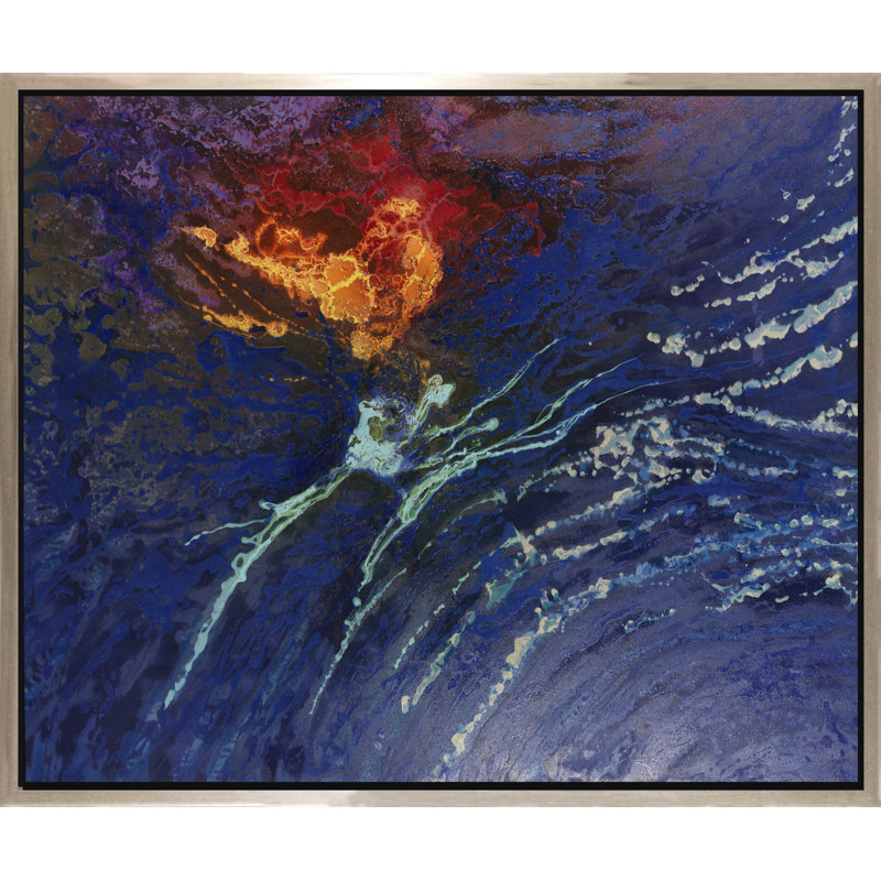 Volcanique - Peinture sur toile à cadre flottant