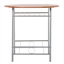 Table de petit-déjeuner classique en MDF brun et métal avec 2 chaises, design gain de place pour les petites cuisines et les coins repas