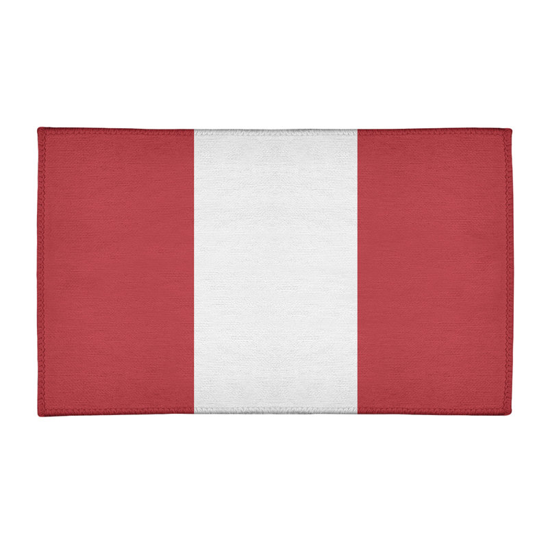 Tapis rouge/blanc rayé Boston, Rectangle 3 pi x 5 pi