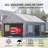 13 Ft. W X 20 Ft. D Heavy Duty Carport Canopy Portable Garage Storage Canopycar Tent With Roll-Up Windows And Removable Sidewalls-115246677