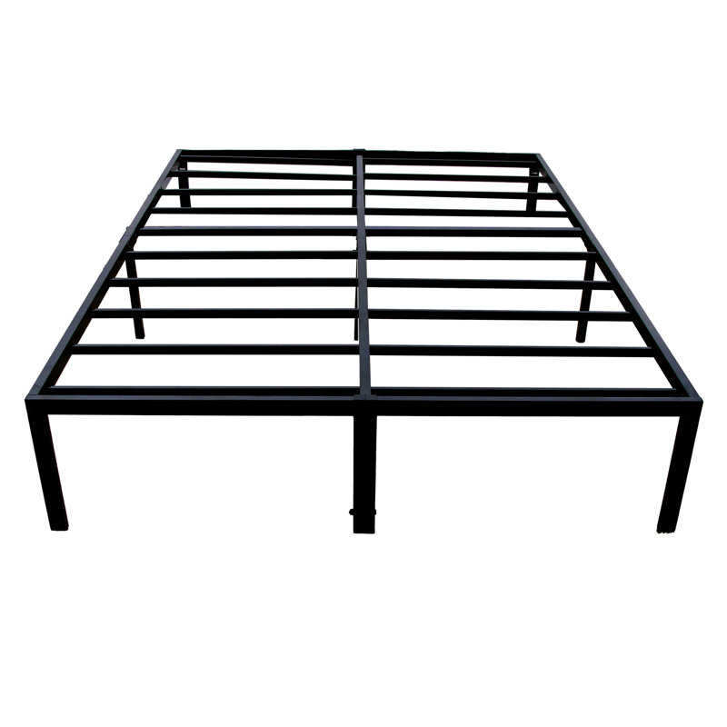 Sommier plateforme moderne en acier noir, Lit simple