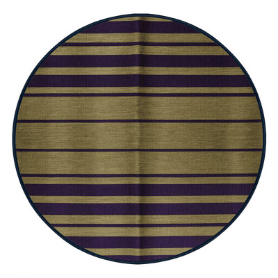 Machine Washable Horizontal Stripes Purple Area Rug