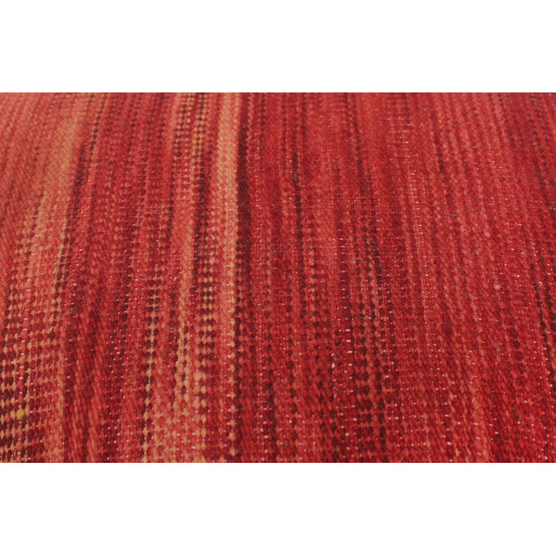 Repose-pieds standard rond 24 po Anaum, Laine rouge moderne Adelyn