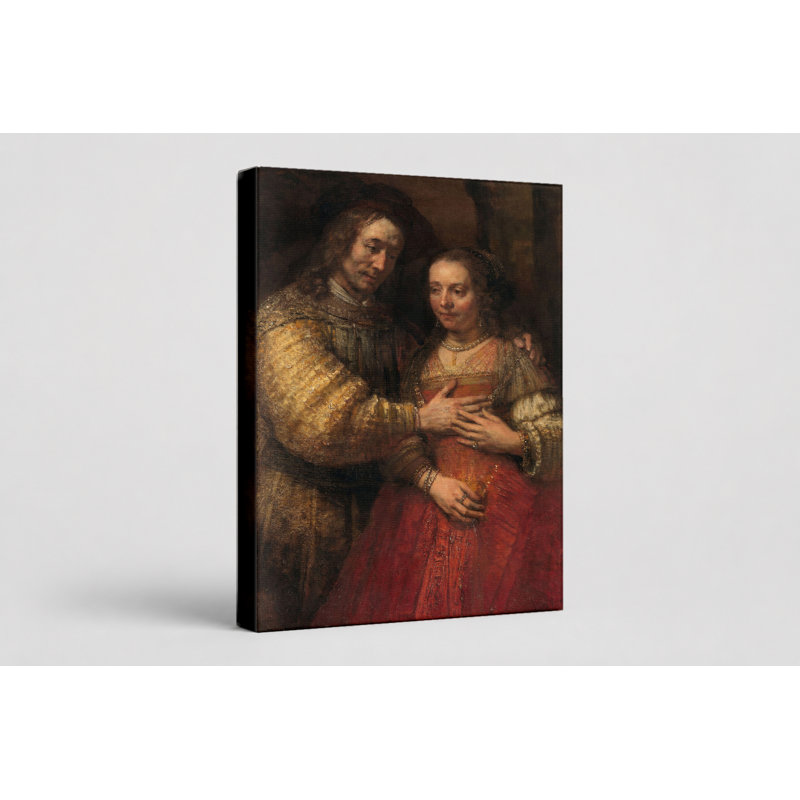 La mariée juive (vers 1665) - Portrait, art mural sur toile, 36" W x 24" H