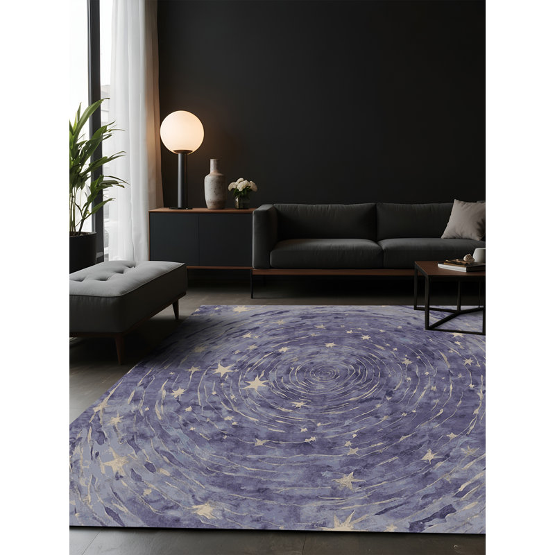 Tapis gris soyeux et moelleux, Carré 5 pi