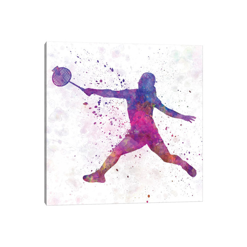 Badminton Female Silhouette I by Paul Rommer - Wrapped Canvas Gallery-Wrapped Canvas Giclée, 45.72 cm H x 45.72 cm W