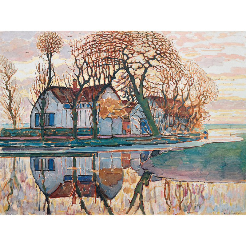 Farm Near Duivendrecht by Piet Mondrian - No Frame Print on Canvas, 60cm H x 80cm W x 4cm D