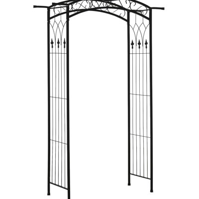Jardin d'extérieur de 7 pi, treillis en métal avec motif de cour attrayant, pour les jardins - noir de plantes fascinantes, entrée et ceremonies