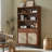 Modern Versatile Rattan Solid Wood Bookcase